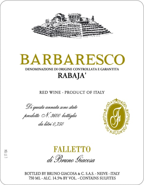Rượu vang đỏ Bruno Giacosa Barbaresco Rabaja 1998