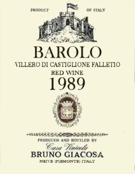 Rượu vang đỏ Bruno Giacosa Barolo 1989