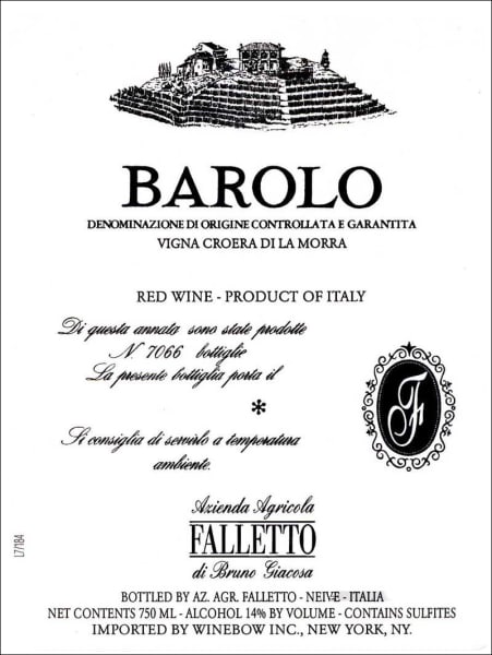 Rượu vang đỏ Bruno Giacosa Barolo Falletto 2000
