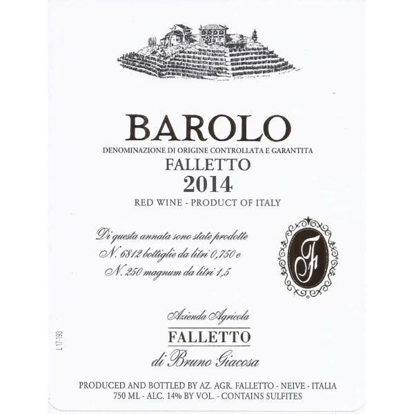 Rượu vang đỏ Bruno Giacosa Barolo Falletto 2014