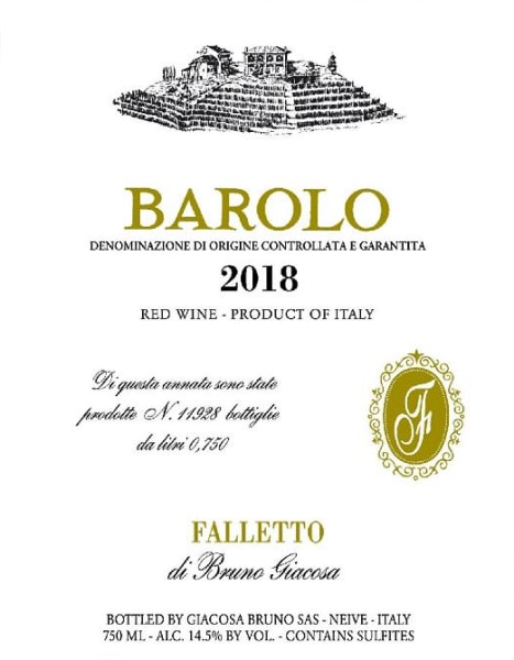 Rượu vang đỏ Bruno Giacosa Barolo Falletto 2018