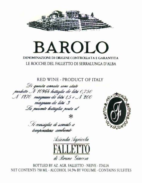 Rượu vang đỏ Bruno Giacosa Barolo Le Rocche del Falletto 1999