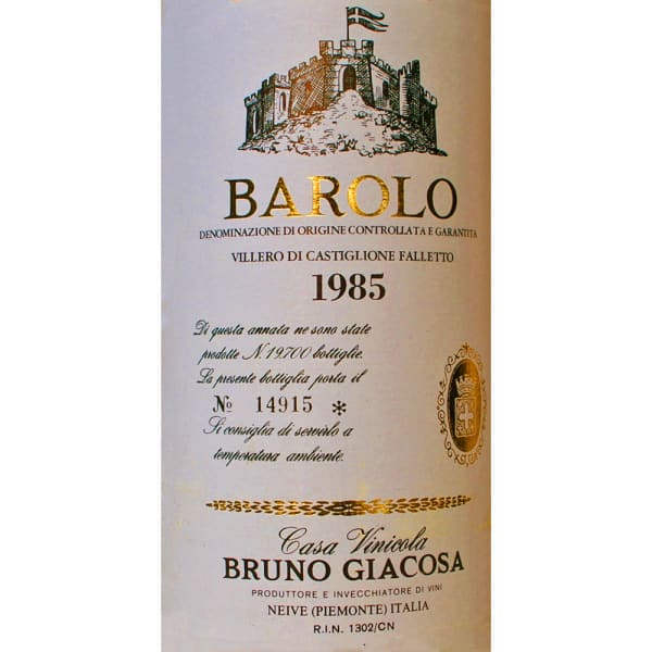 Rượu vang đỏ Bruno Giacosa Barolo Villero di Castiglione Falletto 1985