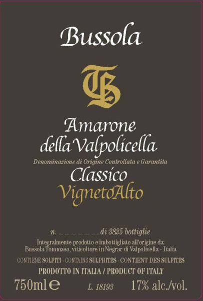 Rượu vang đỏ Bussola TB Vigneto Alto Amarone della Valpolicella Classico 2011