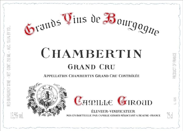 Rượu vang đỏ Camille Giroud Chambertin Grand Cru (chai Magnum 1,5 lít) 2004