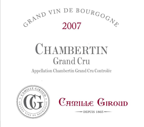 Rượu vang đỏ Camille Giroud Chambertin Grand Cru 2007
