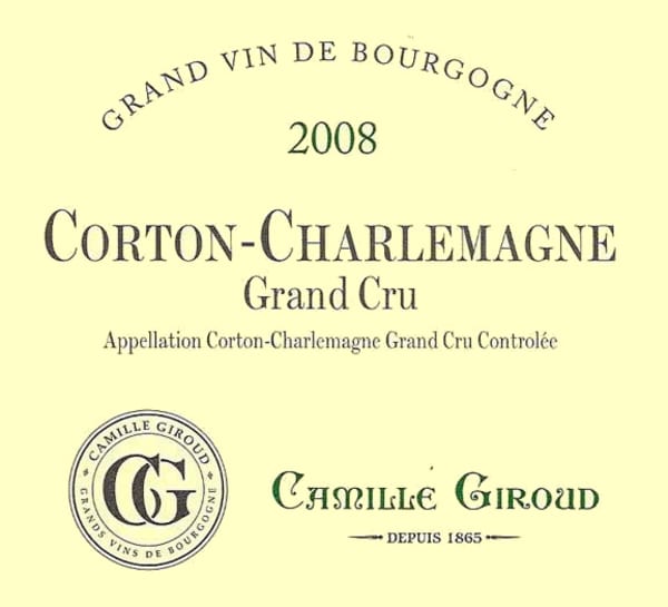 Rượu vang trằng Camille Giroud Corton Charlemagne Grand Cru 2008