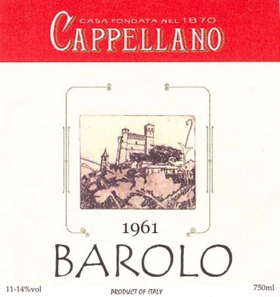 Rượu vang đỏ Cappellano Barolo 1961
