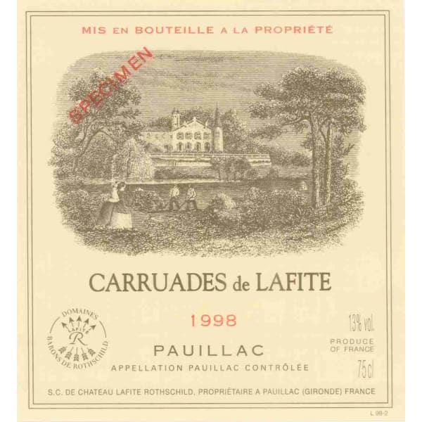 Rượu vang đỏ Carruades de Lafite 1998