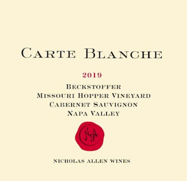 Rượu vang đỏ Carte Blanche Beckstoffer Missouri Hopper Vineyard Cabernet Sauvignon 2019
