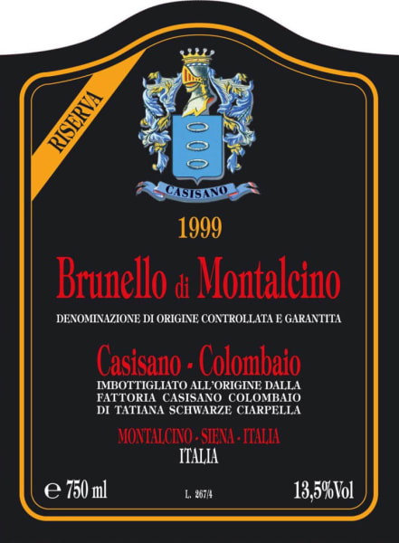 Rượu vang đỏ Casisano - Colombaio Brunello di Montalcino Riserva (5 Liter) 1999