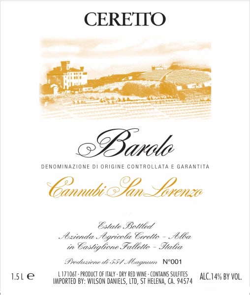 Rượu vang đỏ Ceretto Barolo Cannubi San Lorenzo 2005