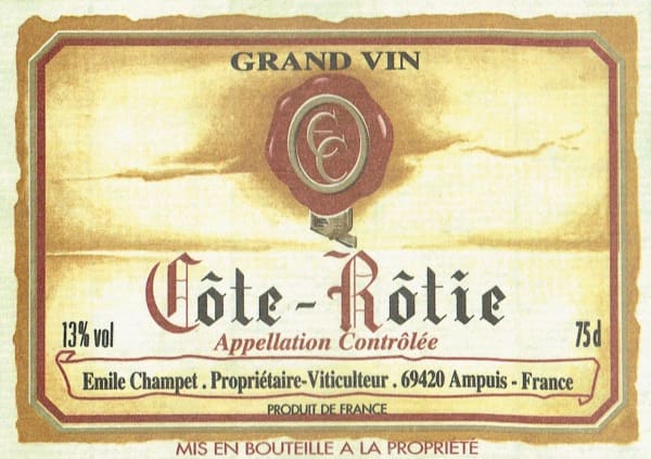 Rượu vang đỏ Champet Cote-Rotie 2006