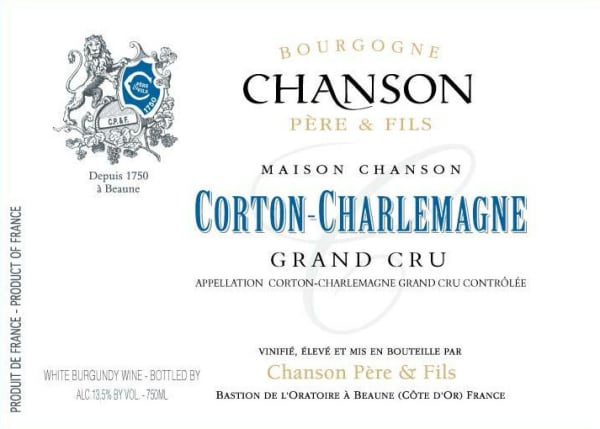 Rượu vang trằng Chanson Pere & Fils Corton Charlemagne Grand Cru 2012