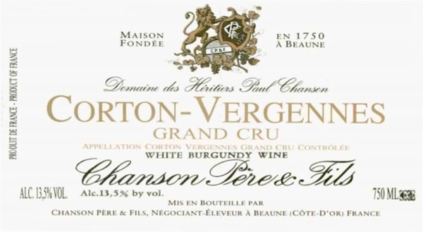Rượu vang trằng Chanson Pere & Fils Corton Vergennes 2010