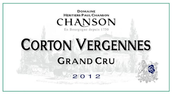 Rượu vang trằng Chanson Pere & Fils Corton Vergennes 2012