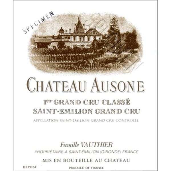 Rượu vang đỏ Chateau Ausone (bin soiled label) 1986