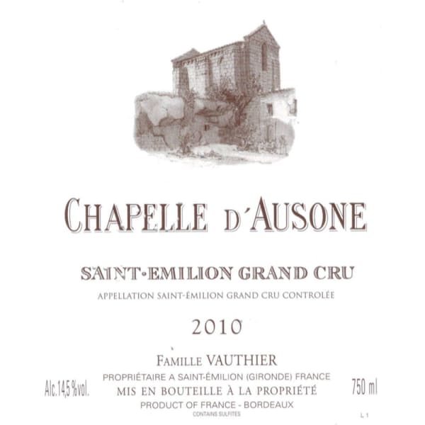 Rượu vang đỏ Chateau Ausone Chapelle d'Ausone 2010