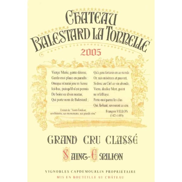 Rượu vang đỏ Chateau Balestard La Tonnelle (chai 5 lít) 2005