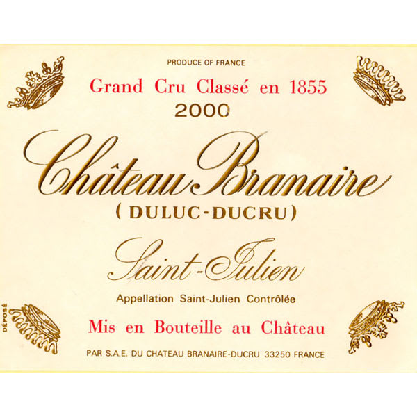 Rượu vang đỏ Chateau Branaire-Ducru 2000