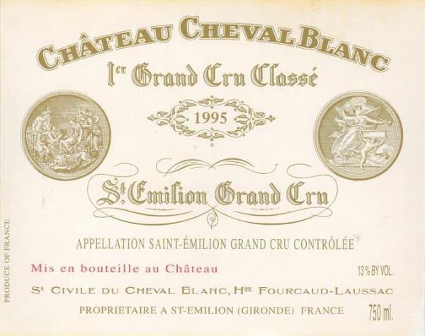 Rượu vang đỏ Chateau Cheval Blanc (bin soiled labels) 1995