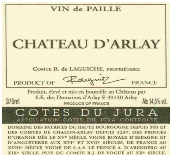 Rượu vang trằng Chateau d'Arlay Cotes du Jura Vin de Paille 2002