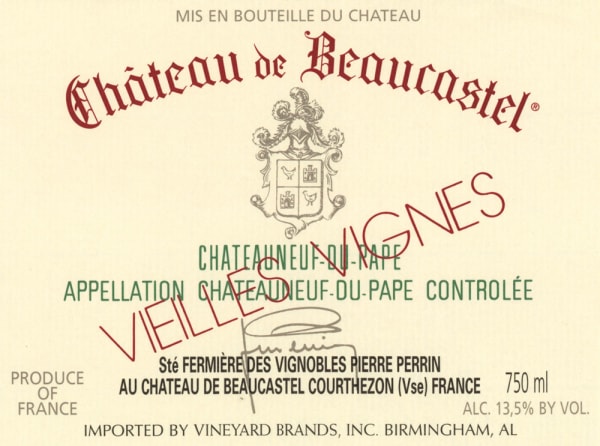 Rượu vang trằng Chateau de Beaucastel Chateauneuf-du-Pape Vieilles Vignes Roussanne 2008