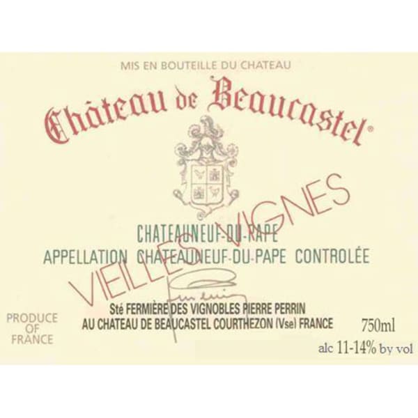 Rượu vang trằng Chateau de Beaucastel Chateauneuf-du-Pape Vieilles Vignes Roussanne 2015