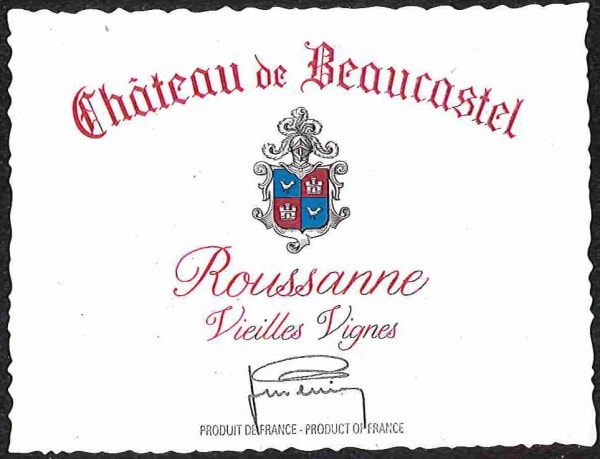 Rượu vang trằng Chateau de Beaucastel Chateauneuf-du-Pape Vieilles Vignes Roussanne 2020