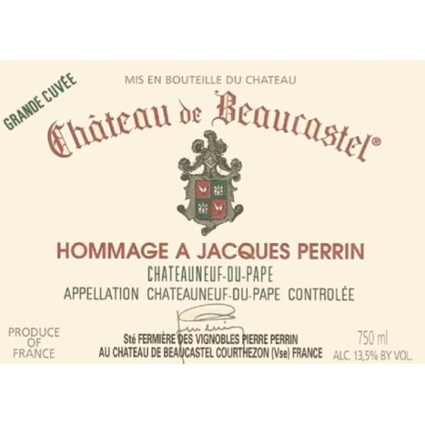 Rượu vang đỏ Chateau de Beaucastel Hommage Jacques Perrin Chateauneuf-du-Pape (stained label) 2003