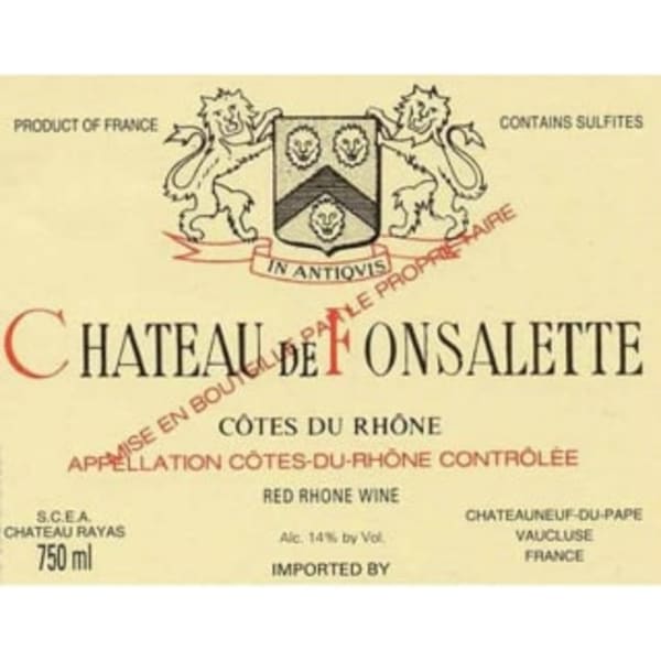 Rượu vang đỏ Chateau de Fonsalette Cotes du Rhone Reserve 2010