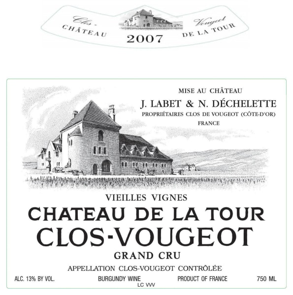 Rượu vang đỏ Chateau de la Tour Clos Vougeot Vieilles Vignes Grand Cru 2007