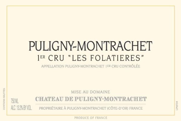 Rượu vang trằng Chateau de Puligny-Montrachet Puligny-Montrachet Les Folatieres Premier Cru 2005