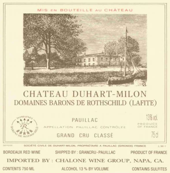 Rượu vang đỏ Chateau Duhart-Milon (chai Magnum 1,5 lít) 1998