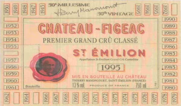 Rượu vang đỏ Chateau Figeac 1995