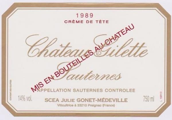 Rượu vang trằng Chateau Gilette Creme de Tete Sauternes 1989
