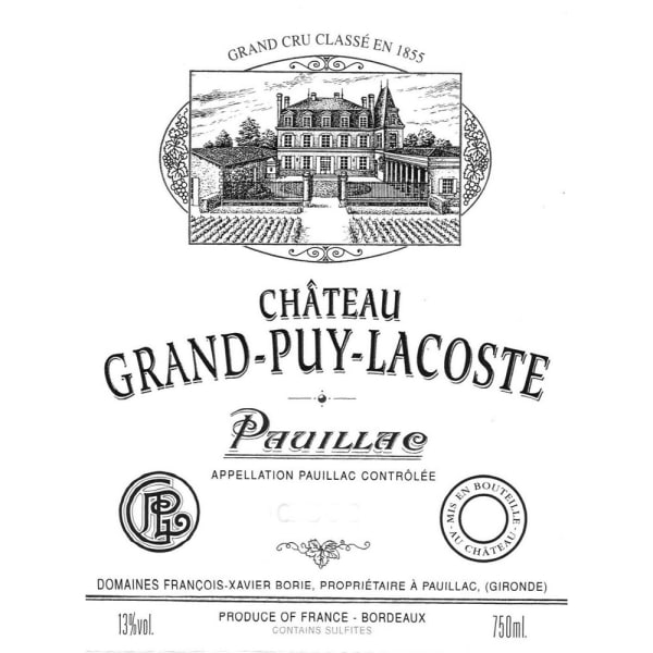 Rượu vang đỏ Chateau Grand-Puy-Lacoste (chai Magnum 1,5 lít) 2000