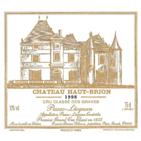 Rượu vang đỏ Chateau Haut-Brion (stained labels) 1998
