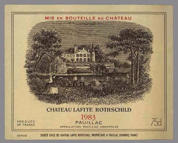 Rượu vang đỏ Chateau Lafite Rothschild (bin soiled label) 1983