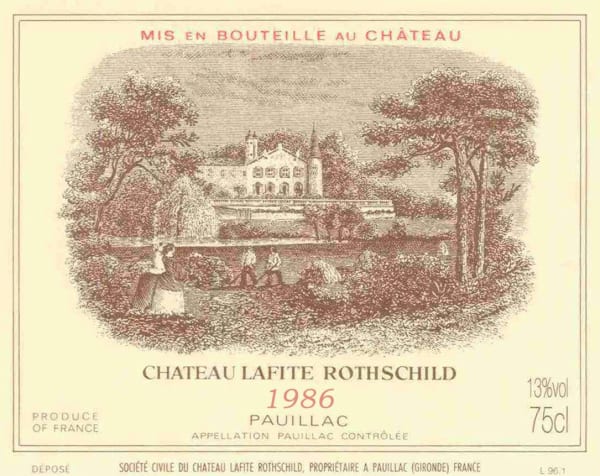 Rượu vang đỏ Chateau Lafite Rothschild (scuffed label) 1986