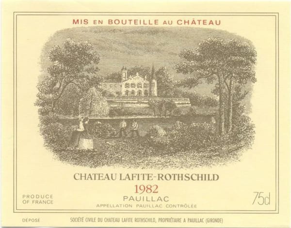 Rượu vang đỏ Chateau Lafite Rothschild (wine stained label) 1982