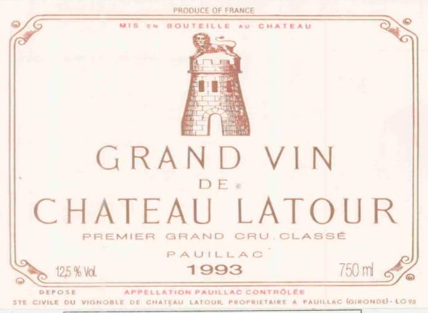 Rượu vang đỏ Chateau Latour 1993
