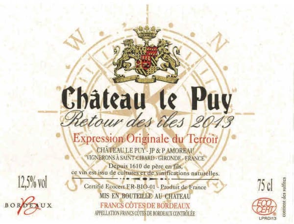 Rượu vang đỏ Chateau Le Puy Cotes de Bordeaux Francs Retour des Iles 2013