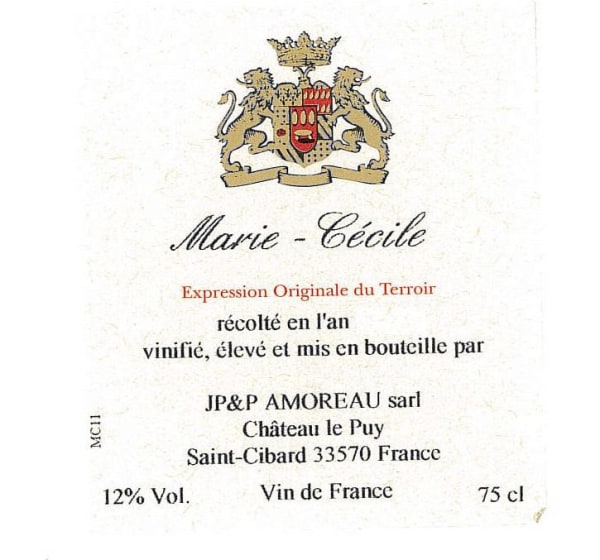 Rượu vang trằng Chateau Le Puy Marie-Cecile 2014