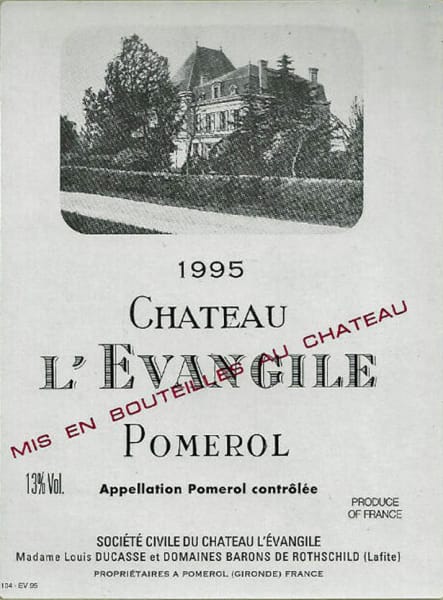 Rượu vang đỏ Chateau L'Evangile (chai Magnum 1,5 lít) 1995
