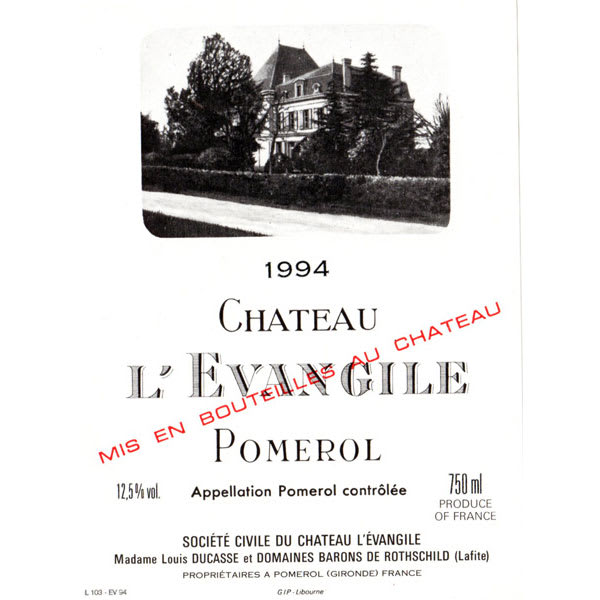 Rượu vang đỏ Chateau L'Evangile 1994