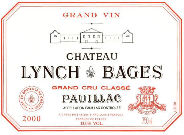Rượu vang đỏ Chateau Lynch-Bages (torn foil capsule) 2000