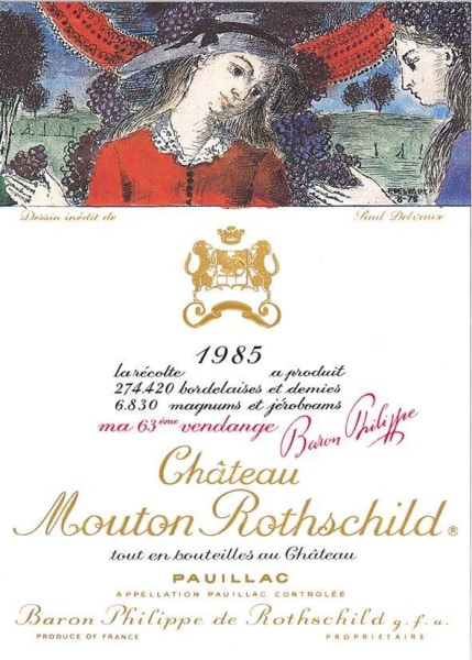 Rượu vang đỏ Chateau Mouton Rothschild (bin soiled label) 1985