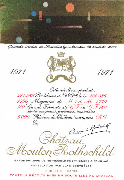Rượu vang đỏ Chateau Mouton Rothschild (top shoulder) 1971