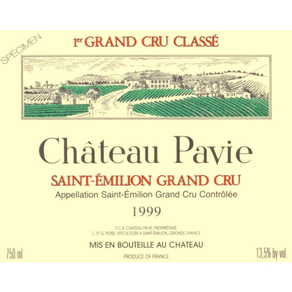 Rượu vang đỏ Chateau Pavie 1999